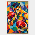 Peinture à l'huile de portraits et de figures pop représentant une figure ou un portrait expressif rendu avec des détails picturaux.