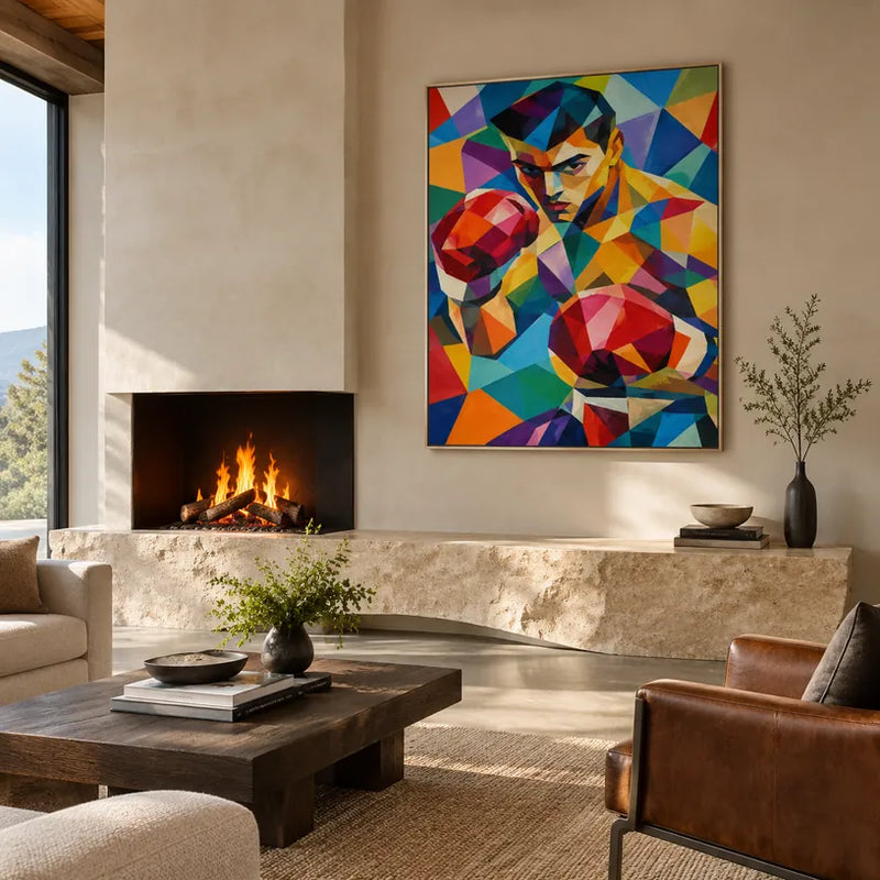 Peinture à l'huile de portraits et de figures pop représentant une figure ou un portrait expressif rendu avec des détails picturaux.