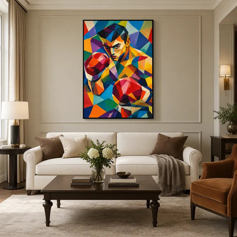 Peinture à l'huile de portraits et de figures pop représentant une figure ou un portrait expressif rendu avec des détails picturaux.