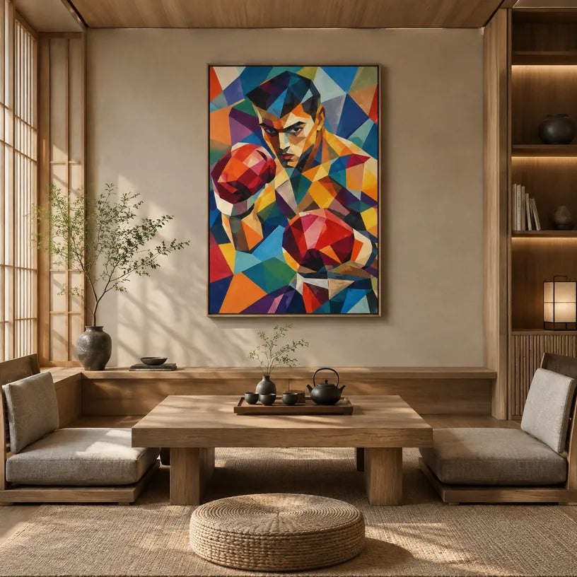 Peinture à l'huile de portraits et de figures pop représentant une figure ou un portrait expressif rendu avec des détails picturaux.