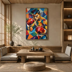 Peinture à l'huile de portraits et de figures pop représentant une figure ou un portrait expressif rendu avec des détails picturaux.