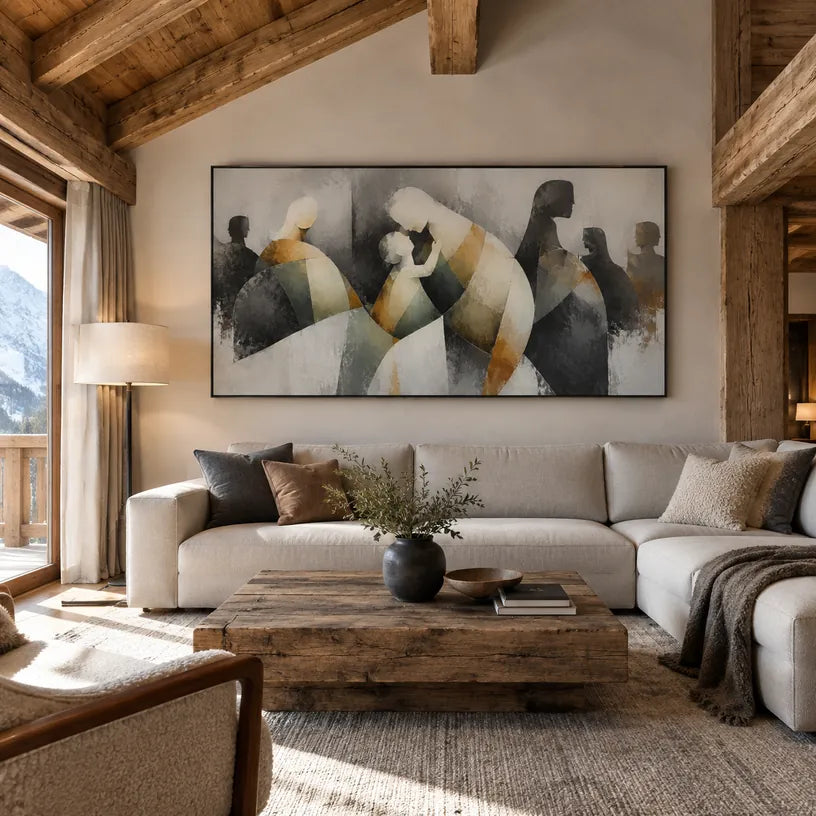 Ritrattistica pop e pittura a olio con figure espressive o ritratti resi con dettagli pittorici in una tavolozza di grigi.
