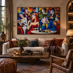 Retrato pop y pintura al óleo de figuras que presentan una figura o un retrato expresivo representado con detalles pictóricos.