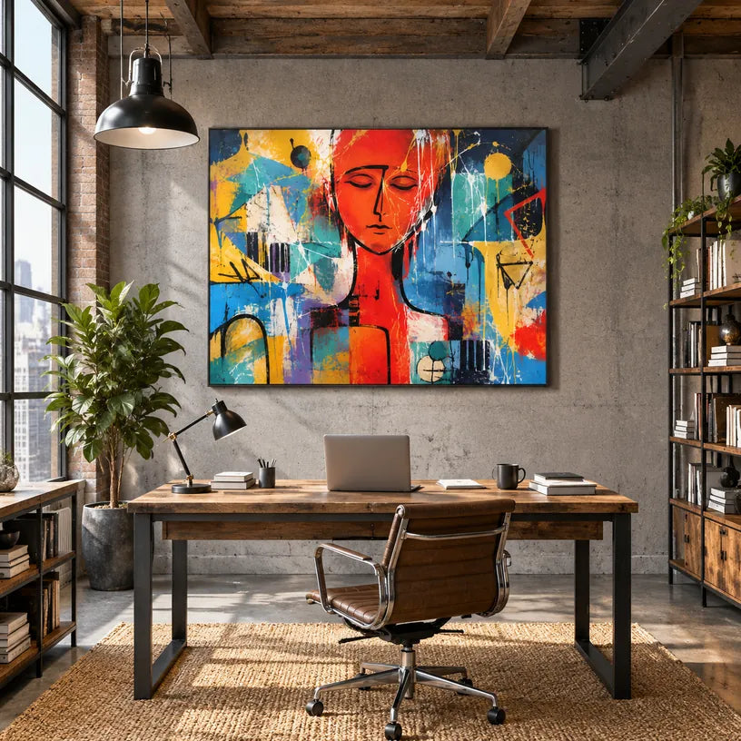Pop portraiture & figure oil painting featuring an expressive figure or portrait rendered with painterly detail.