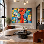 Pop portraiture & figure oil painting featuring an expressive figure or portrait rendered with painterly detail.