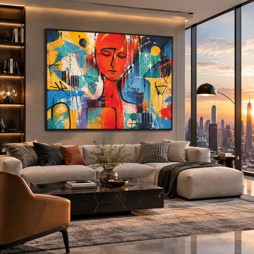 Pop portraiture & figure oil painting featuring an expressive figure or portrait rendered with painterly detail.