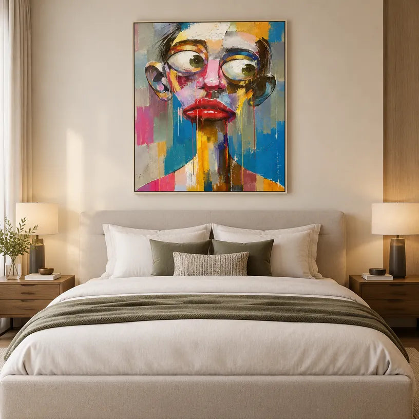 Ritrattistica pop e pittura a olio con figure espressive o ritratti resi con dettagli pittorici.