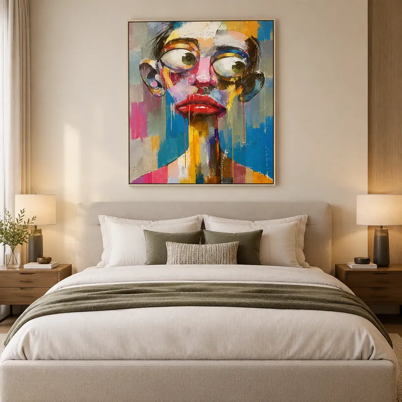 Ritrattistica pop e pittura a olio con figure espressive o ritratti resi con dettagli pittorici.