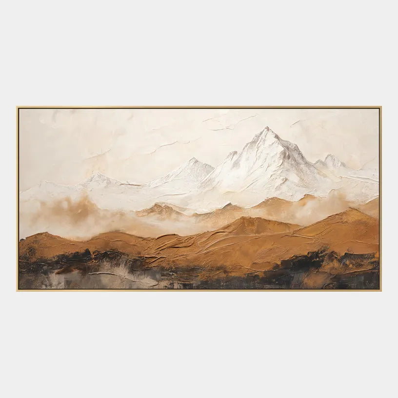 Wabi-Sabi abstract oil painting showing layered abstract marks, texture and expressive painterly movement in a beige palette.