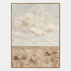 Wabi-Sabi abstract oil painting showing layered abstract marks, texture and expressive painterly movement in a beige palette.