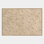 Wabi-Sabi abstract oil painting showing layered abstract marks, texture and expressive painterly movement in a beige palette.