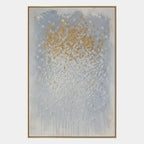 Wabi-Sabi abstract oil painting showing layered abstract marks, texture and expressive painterly movement in a grey palette.
