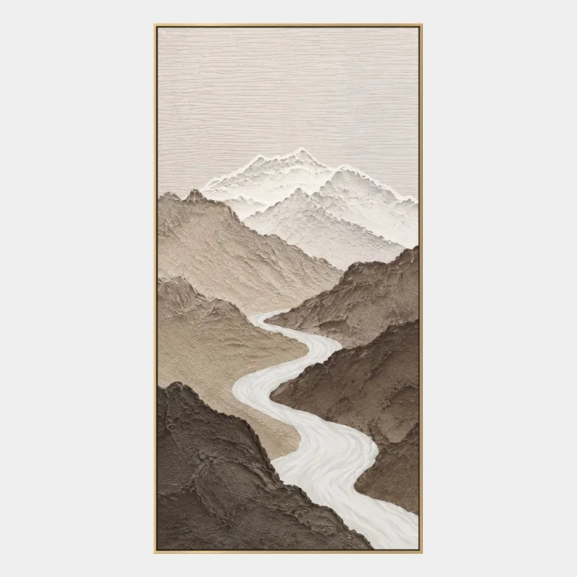 Wabi-Sabi abstract oil painting showing layered abstract marks, texture and expressive painterly movement in a brown palette.