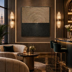 Wabi-Sabi abstract oil painting showing layered abstract marks, texture and expressive painterly movement in a brown palette.