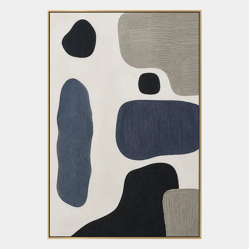 Wabi-Sabi abstract oil painting showing layered abstract marks, texture and expressive painterly movement.