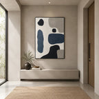 Wabi-Sabi abstract oil painting showing layered abstract marks, texture and expressive painterly movement.