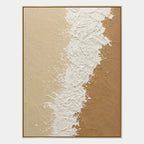 Wabi-Sabi abstract oil painting showing layered abstract marks, texture and expressive painterly movement in a beige palette.