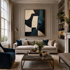 Wabi-Sabi abstract oil painting showing layered abstract marks, texture and expressive painterly movement in a black palette.