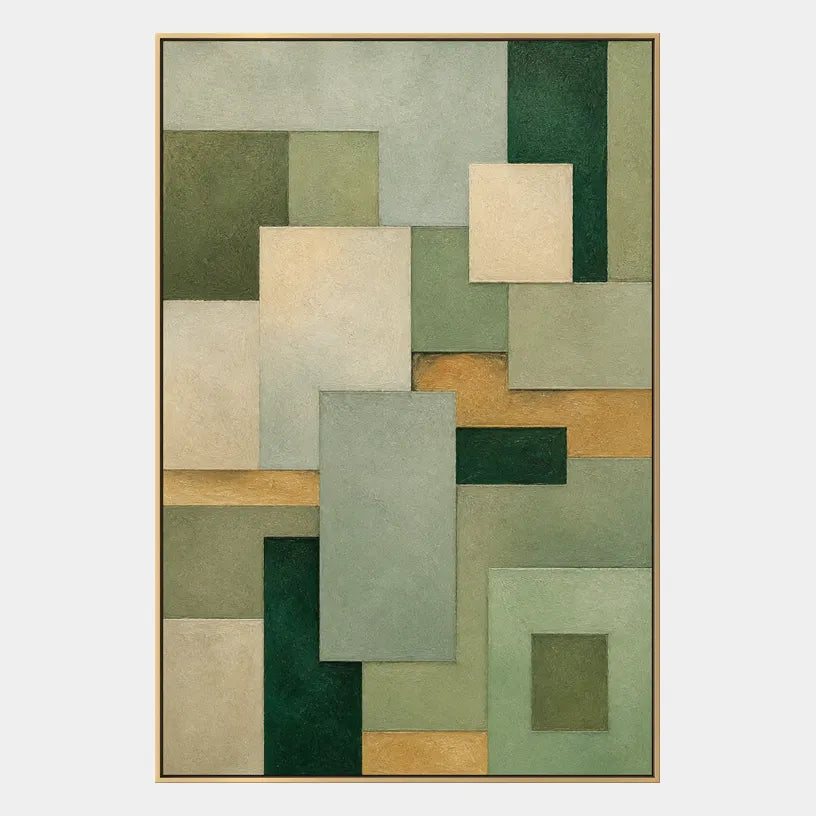 Wabi-Sabi abstract oil painting showing layered abstract marks, texture and expressive painterly movement in a yellow palette.