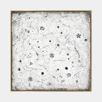 Wabi-Sabi abstract oil painting showing layered abstract marks, texture and expressive painterly movement.