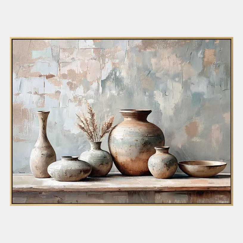 Wabi-Sabi abstract oil painting showing layered abstract marks, texture and expressive painterly movement in a grey palette.