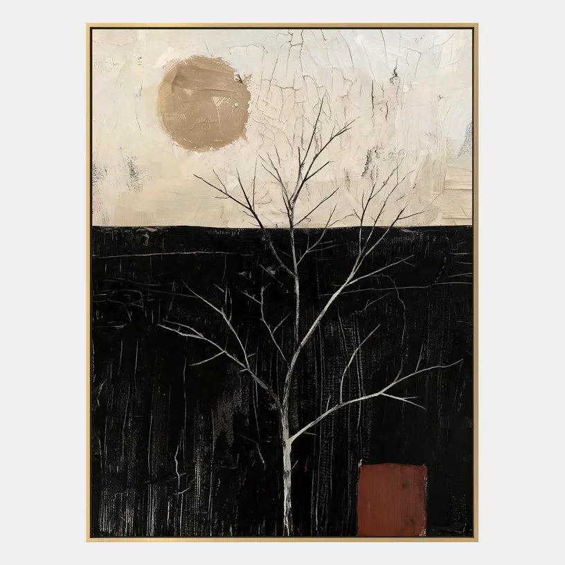 Wabi-Sabi abstract oil painting showing layered abstract marks, texture and expressive painterly movement in a black palette.
