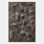 Wabi-Sabi abstract oil painting showing layered abstract marks, texture and expressive painterly movement in a brown palette.