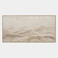 Dipinto a olio Wabi-Sabi con paesaggi, paesaggi marini e paesaggi urbani, caratterizzato da un paesaggio atmosferico, un paesaggio marino o una composizione ispirata alla città in una tavolozza beige.