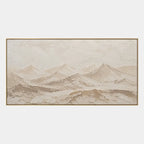 Wabi-Sabi abstract oil painting showing layered abstract marks, texture and expressive painterly movement in a beige palette.