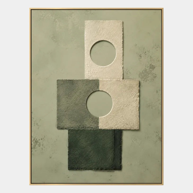 Wabi-Sabi abstract oil painting showing layered abstract marks, texture and expressive painterly movement in a yellow palette.