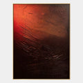 Peinture à l'huile abstraite et conceptuelle Wabi-Sabi présentant des marques abstraites superposées, une texture et un mouvement pictural expressif dans une palette marron.