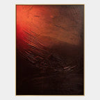 Wabi-Sabi abstract oil painting showing layered abstract marks, texture and expressive painterly movement in a black palette.