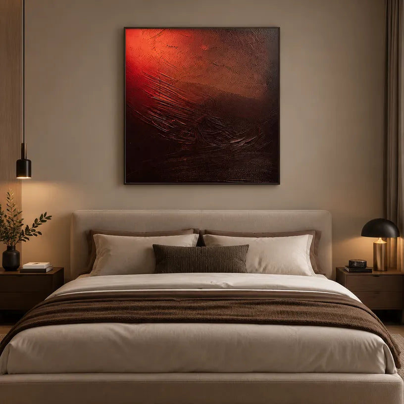 Wabi-Sabi abstract oil painting showing layered abstract marks, texture and expressive painterly movement in a black palette.