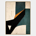 Pittura a olio astratta e concettuale Wabi-Sabi con segni astratti stratificati, consistenza e movimento pittorico espressivo.