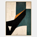 Wabi-Sabi abstract oil painting showing layered abstract marks, texture and expressive painterly movement in a beige palette.