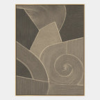Wabi-Sabi abstract oil painting showing layered abstract marks, texture and expressive painterly movement in a brown palette.