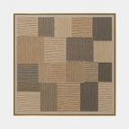 Wabi-Sabi abstract oil painting showing layered abstract marks, texture and expressive painterly movement in a brown palette.