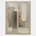 Wabi-Sabi abstract oil painting showing layered abstract marks, texture and expressive painterly movement in a brown palette.