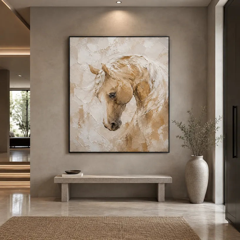 Wabi-Sabi abstract oil painting showing layered abstract marks, texture and expressive painterly movement in a brown palette.