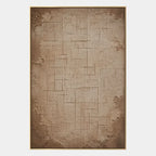 Wabi-Sabi abstract oil painting showing layered abstract marks, texture and expressive painterly movement in a brown palette.