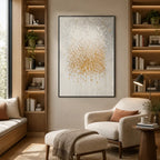 Wabi-Sabi abstract oil painting showing layered abstract marks, texture and expressive painterly movement in a grey palette.