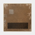 Peinture à l'huile abstraite et conceptuelle Wabi-Sabi présentant des marques abstraites superposées, une texture et un mouvement pictural expressif dans une palette marron.