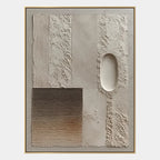 Wabi-Sabi abstract oil painting showing layered abstract marks, texture and expressive painterly movement in a brown palette.