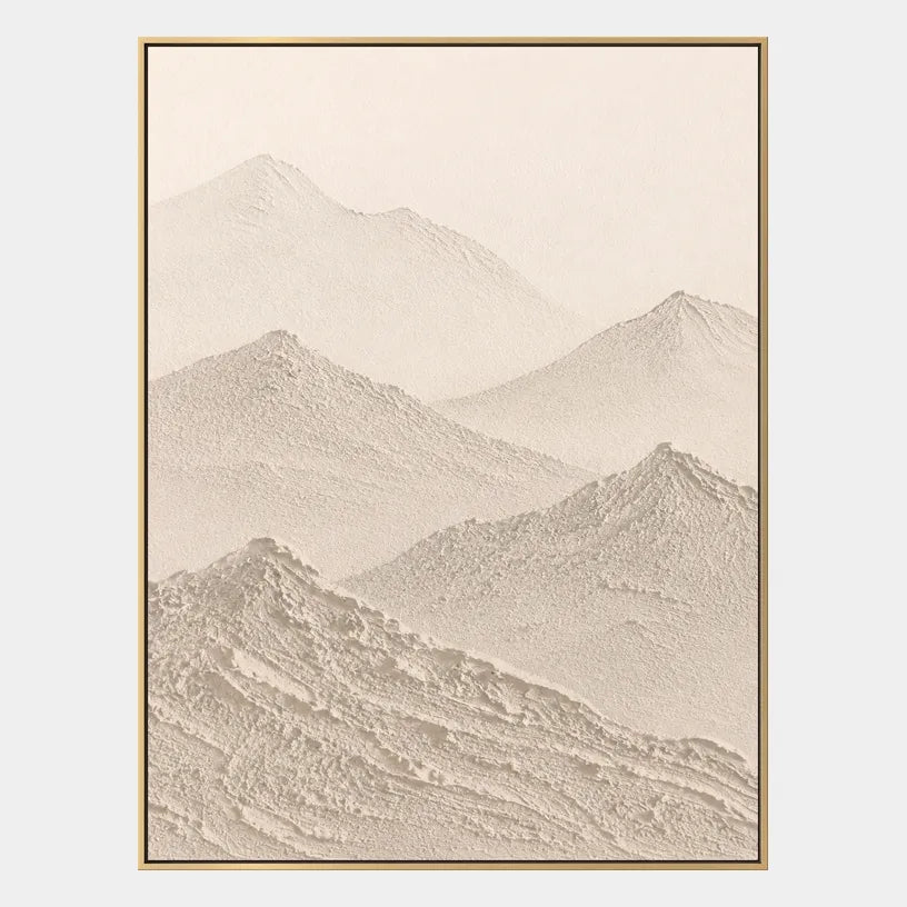Wabi-Sabi abstract oil painting showing layered abstract marks, texture and expressive painterly movement in a beige palette.