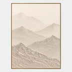 Wabi-Sabi abstract oil painting showing layered abstract marks, texture and expressive painterly movement in a beige palette.