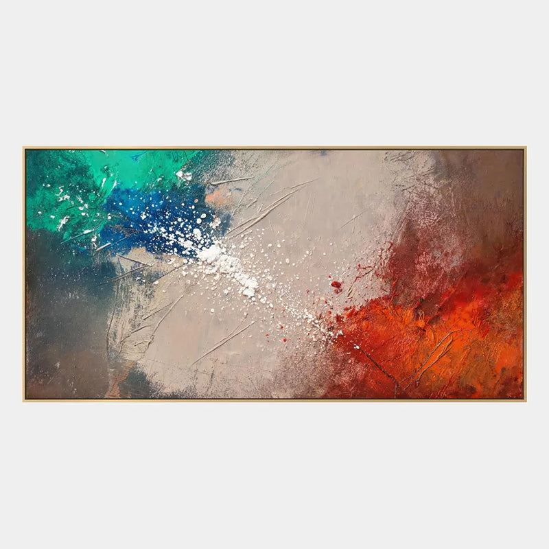 Abstraktes und konzeptuelles Ölgemälde von Wabi-Sabi mit geschichteten abstrakten Zeichen, Textur und ausdrucksstarker malerischer Bewegung.