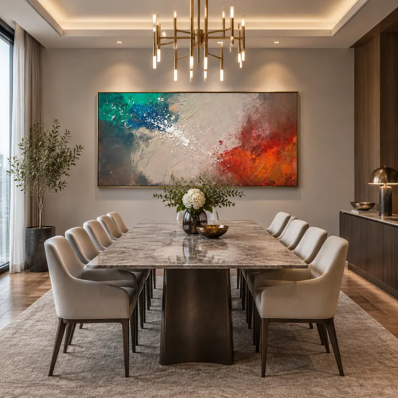Wabi-Sabi abstract oil painting showing layered abstract marks, texture and expressive painterly movement in a brown palette.
