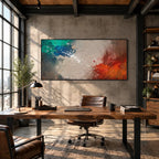 Wabi-Sabi abstract oil painting showing layered abstract marks, texture and expressive painterly movement in a brown palette.