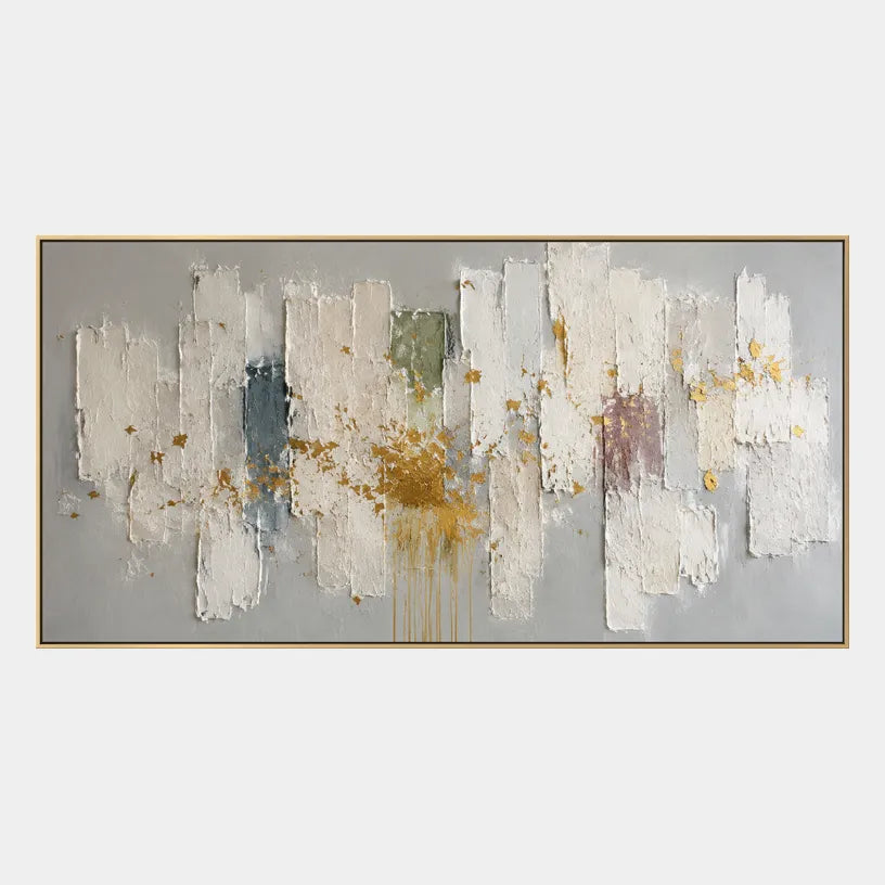 Wabi-Sabi abstract oil painting showing layered abstract marks, texture and expressive painterly movement in a grey palette.