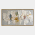 Peinture à l'huile abstraite et conceptuelle Wabi-Sabi présentant des marques abstraites superposées, une texture et un mouvement pictural expressif dans une palette de gris.